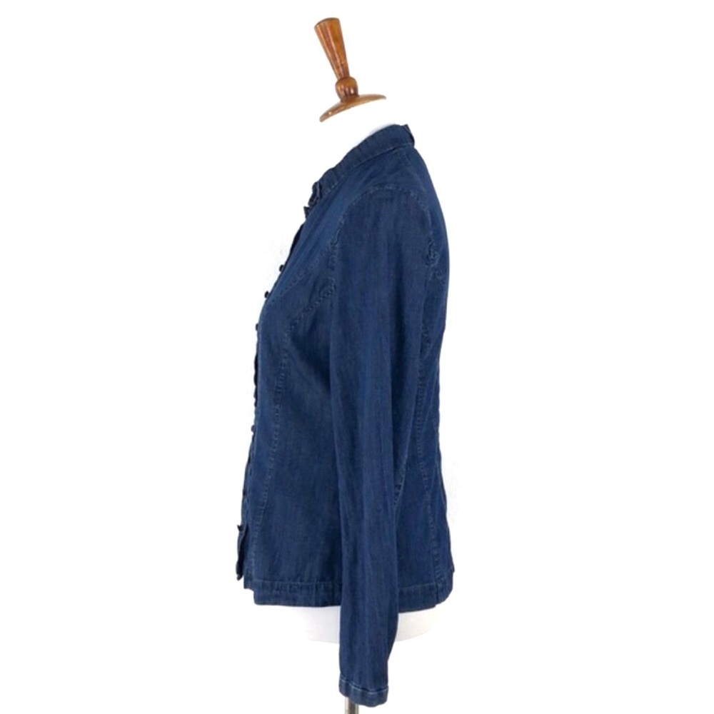 Pendeleton Denim Button Front Mandarin Collar Top - image 3